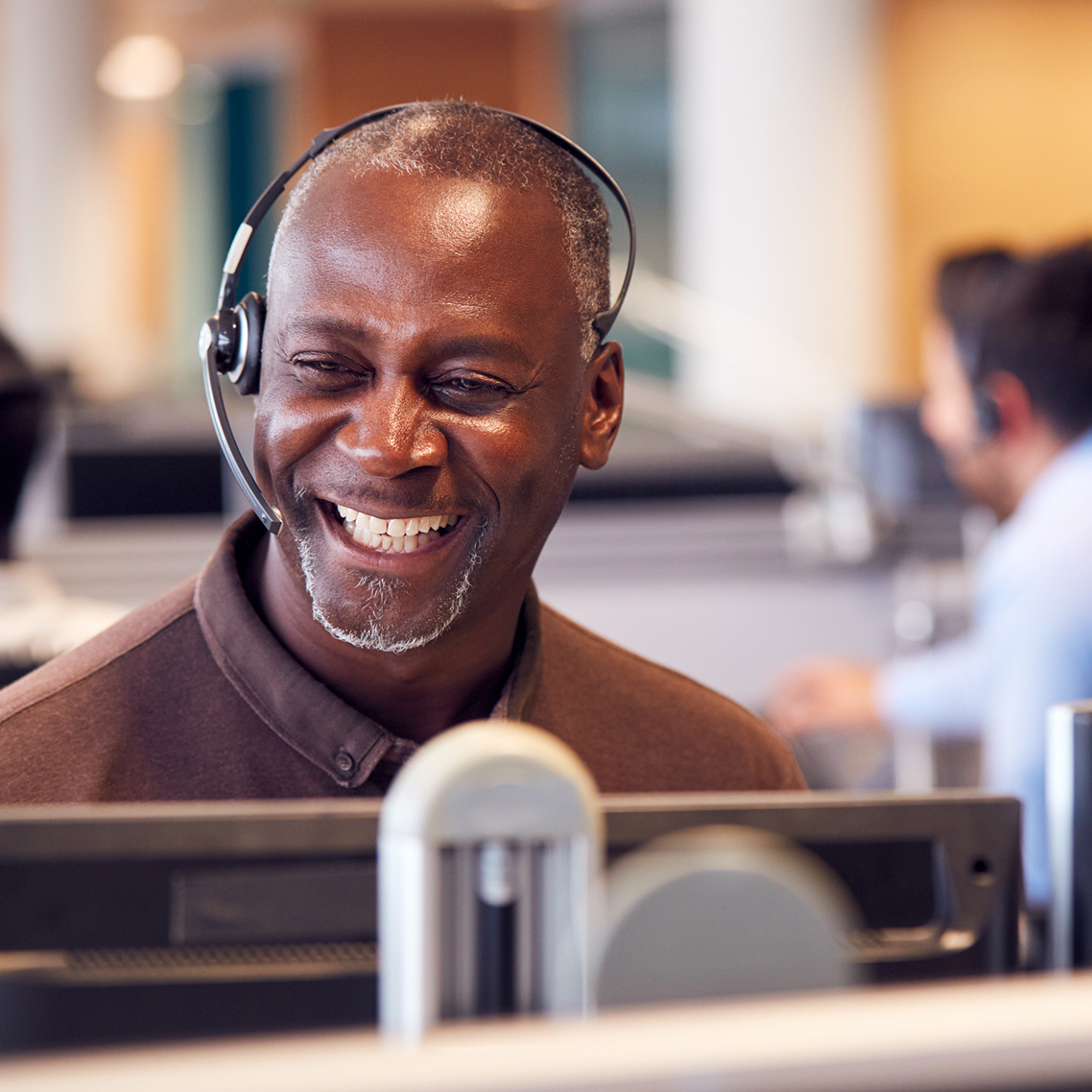 a customer service representative handling a claim over the phone